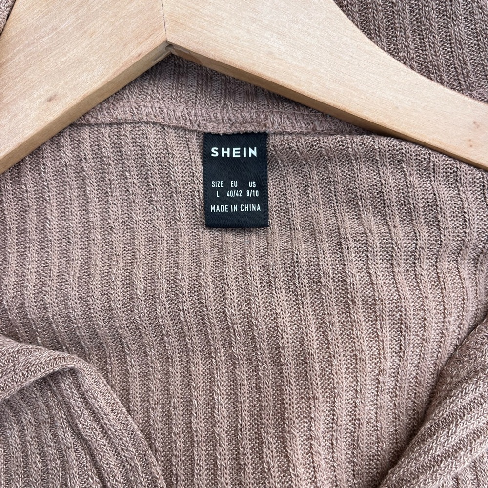 SHEIN Taupe Ribbed Knit Top - Picture 4 of 4